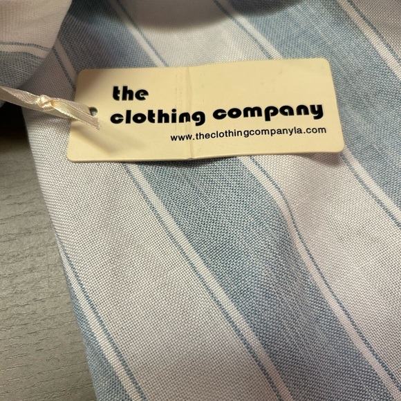 THE CLOTHING COMPANY BLUE AND WHITE STRIPED HIGH LOW DRESS - Picture 12 of 13